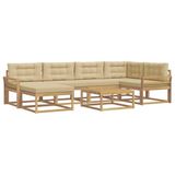 vidaXL Buiten bank set 7 st Wit en Beige