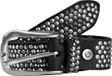 b.belt Leren riem Zoe Silver Stud Belt W90 Black zwart