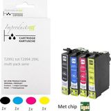 Improducts Â® Huismerk Inktcartridge Alternatief Epson 29XL multipack, 4 pack (1x T2991 zwart, 1x T2992 Cyaan, 1x T2993 Magenta, 1x T2994 Geel) met chip