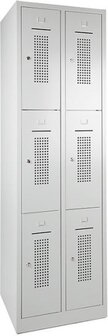 Zautsen kantoorinrichting Lockerkast kleding metaal WRC 6-deurs - Wit - Industrieel
