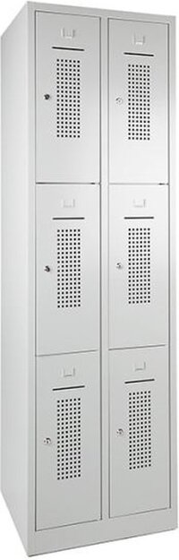 Zautsen kantoorinrichting Lockerkast kleding metaal WRC 6-deurs - Wit - Industrieel