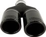 Ulter Sport Uitlaatsierstuk (links) - Dubbel Rond Ø70mm - Lengte 200/180mm - Montage ->50mm - RVS Zwart