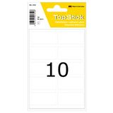 TopStick 1352 huishou etiketten, set van 10 stuks (19 x 40 mm, 50 velles, papier, mat) zelfklevend, permanente klevende multifunctionele etiketten voor handschrift, 500 etiketten, wit