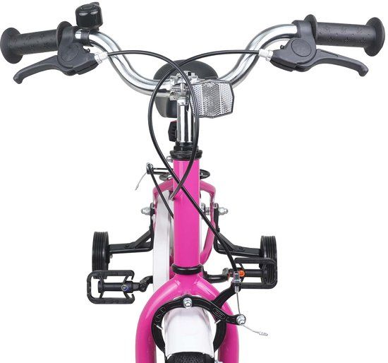 vidaXL Kinderfiets 16 Inch Roze Wit