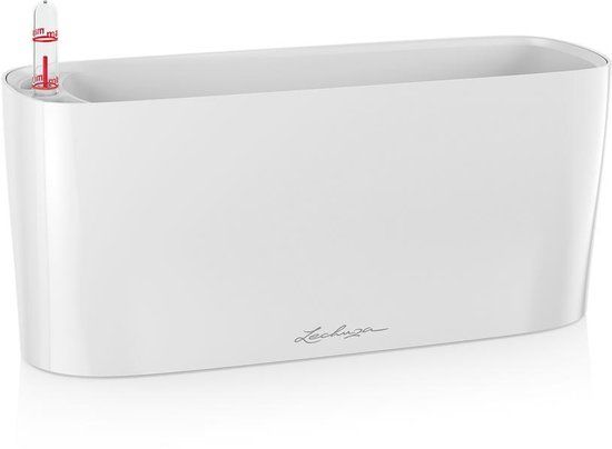 LECHUZA DELTA PREMIUM 10 Plantenbak - wit hoogglans - 30x11x13cm