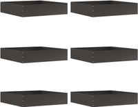 vidaXL Gazonrand - 6 stuks - 60 x 60 x 13 cm - Staal - Zwart