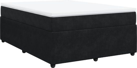 vidaXL Boxspring met matras zwart 140x200 cm