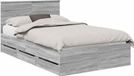 vidaXL Cadre de lit, couleur Sonoma gris, 120 x 190 cm, en bois de construction