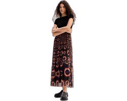 Desigual Instapper Jurk - Zwart - Korte Mouw - Maat XS - Vrouwen