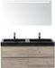 BES LED Dante Badmeubelset 120 cm - Craft Oak - Wastafel Hardsteen Wit Lucca Dubbel met Sence Spiegel