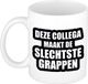 Bellatio Decorations De slechtste grappen cadeau koffie mok - drink beker - wit - 300 ml - kantoorhumor - cadeau collega