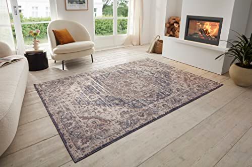 Hanse Home Zand vintage tapijt - crèmeblauw - 120 x 170 cm