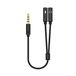 AISENS A128-0416 audio kabel 0,25 m 3.5mm Mannelijk naar 2 x 3.5mm Vrouwelijk Zwart