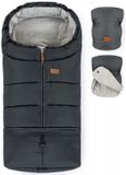 Petite&Mars Jibot 3-in-1 Winterslaapzak & Jasie Gloveschoenen Set - Houtskoolgrijs