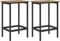 vidaXL Barkruk met rugleuning, Artisanaal eiken, 74 cm hoog