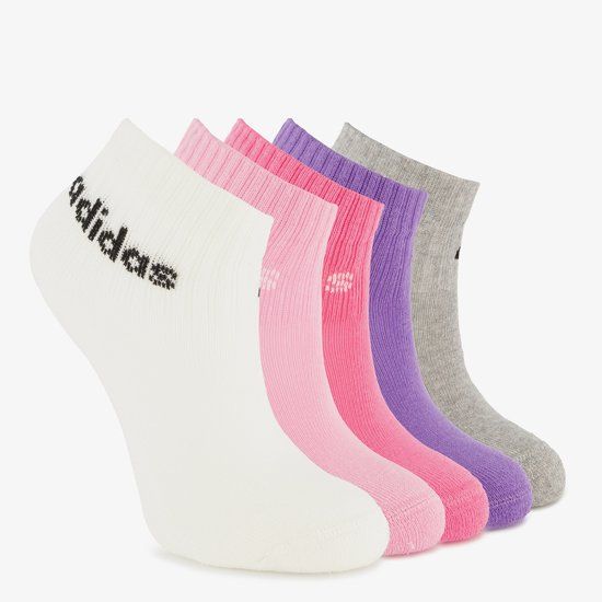 Adidas 5-pack kinder sokken roze - Maat 34/36