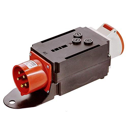 AS-Schwabe MIXO Adapter / Stromverteiler BREG – CEE-Stecker auf CEE-Steckdose mit Absicherung – Robuster Baustellen Starkstrom-Verteiler – Made in EU- IP44 I 60532