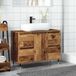 Maison Exclusive - Meuble de salle de bain aspect vieux bois, 80x33x60 cm, panneau de fibres de bois