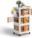 Holland Connections unité de rangement pliable à 3 niveaux, chariot coulissant en plastique, commode à tiroirs avec roues, armoire peu encombrante avec boîtes et conteneurs pour cuisine, salle de bain, bureau, 39×31×83 cm, blanc