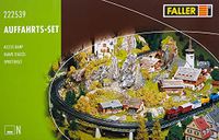 FALLER Opritset modelbouwset met 75 onderdelen R1 = 193 mm I modelspoorbaan accessoires N railbedden I modelspoorbaan N railbedden & houders