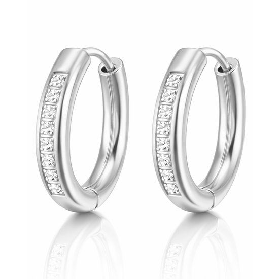 Cilla Jewels Oorringen Zilverkleurig Zirkonia