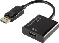Renkforce RF-4222524 DisplayPort / HDMI Adapter [1x DisplayPort stekker - 1x HDMI-bus] Zwart Vergulde steekcontacten