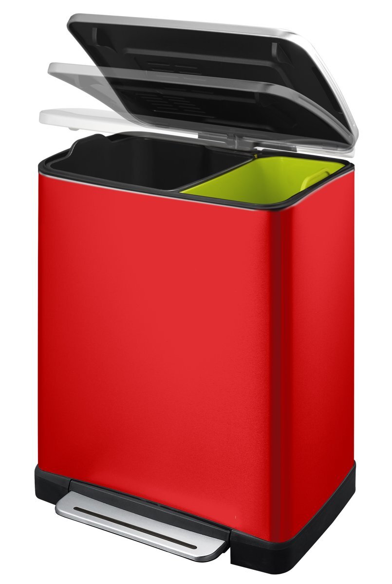 EKO E-Cube pedaalemmer voor recycling 28+18 liter rood