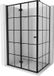 Mexen Mist-F douchecabine opvouwbaar links 90 x 110 cm, glas met zwart 6 mm rasterpatroon, zwart
