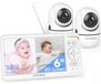 Babyfoon met camera - 6 inch IPS-scherm - Nachtzicht - 2 camera's - Zonder wifi