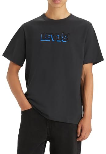 Levi's Ss Relaxed Fit Tee T-Shirt heren - Headline Drop Shadow Caviar - XS