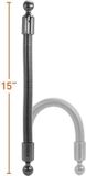 iBolt 38 cm Buigbare Arm Extension Pole 25mm (1 inch) Ball