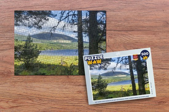 MuchoWow Puzzel Het meer Loch Morlich in het Nationaal park Cairngorms in Schotland - Legpuzzel - Puzzel 500 stukjes - Sinterklaas cadeautjes - Sinterklaas voor grote kinderen