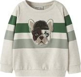 NAME IT Jongens Sweaters - 104 - Katoen - Lange mouw - Ronde hals - Gestreept - Peyote Melange