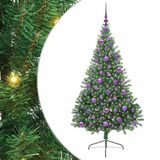 vidaXL - Kunststof - Voorverlichte - Kerstboom - met - 300 - LED - Groen - 180 - cm - PVC