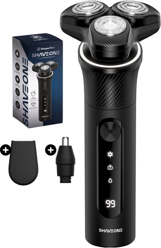 Beeperfect Scheerapparaat Mannen - Met Trimmer en Neustrimmer - Nat & Droog Scheren - Elektrisch Scheerapparaat - Elektrische Shaver