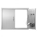 StarTech Latios Grill Toegangsdeur - Dubbele Buitenkeukendeur Inbouw - 78,7 x 60,9 cm - RVS - Dubbelwandig - Met Handgrepen en Haken