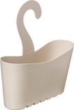 Merkloos Douchemand met haken, polypropyleen, 100% gerecyclede materialen, multifunctionele mand, beige
