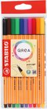STABILO Fineliner stabilo point 88/10 qrea f 10st ass