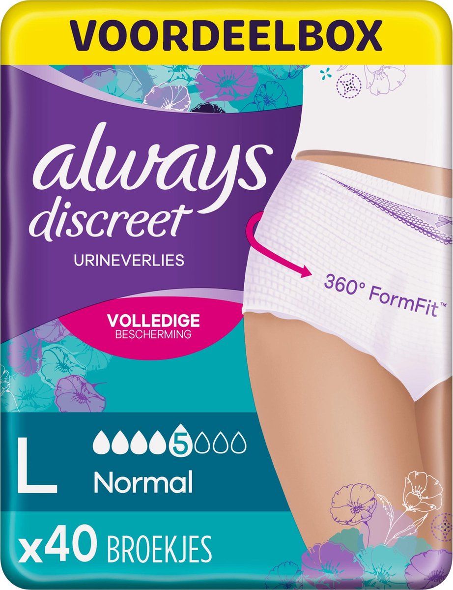 Always Discreet Incontinentiebroekjes - Normal L - 40 stuks