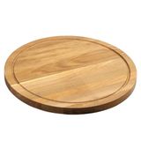 Kesper 49441 Serveerbord van eikenhout, diameter 40 cm, serveerschaal met geolied sapgroef, FSC-gecertificeerd, robuust, ideaal voor brood en snacks