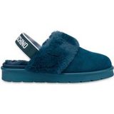 Moschino Mule en velours Bande élastique Logo Vert Taille : 35