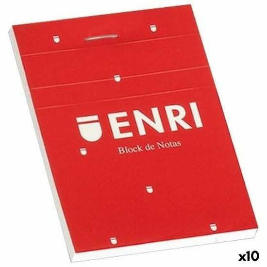 ENRI Schrijfblok Rood A6 - 80 Lakens (10 Stuks)