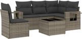 vidaXL Loungeset met Kussens, Zwart, Polyrattan