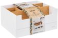 Merkloos Organiseur de maquillage Blanc – Organiseur de bureau – Rangement, Bois- Support cosmétique L. 26 x H. 13 x L. 24 cm