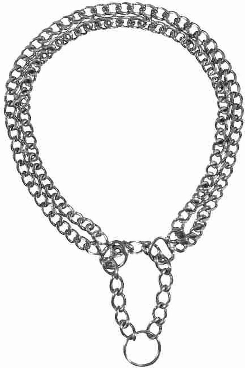 TRIXIE Hondenhalsband - Anti-Trek Kettinghalsband - verchroomd - Afmetingen: 30 cm/2,0 mm Uitvoering: 2 rijen zilver