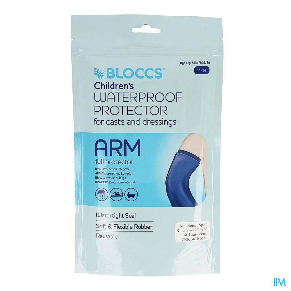 Bloccs Sealprotect Beschermhoes Sport Kind Arm 11-14 Jaar - 66 cm - Blauw