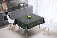 Bonamaison Tafelkleed, Anti-Mold, Sneldrogend, Waterdicht, 100% Polyester Tafellaken, Neon Geel, Rook, 140 x 140 Cm