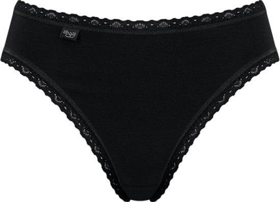 Sloggi 24/7 Cotton Lace Tai Slip - Black - Size 40 - Women's