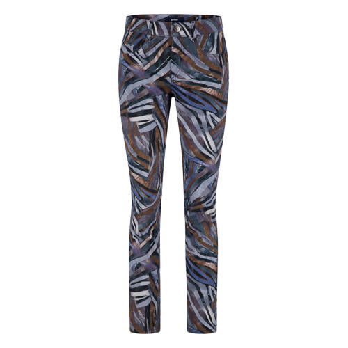 Gardeur Slim Fit Broek Zuri127 - Blauw/Bruin All Over Print