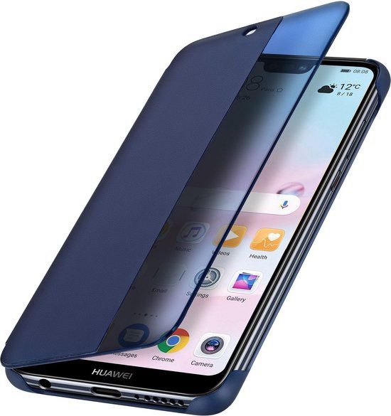 Huawei Flip Cover - Blauw - voor Huawei P20 Lite